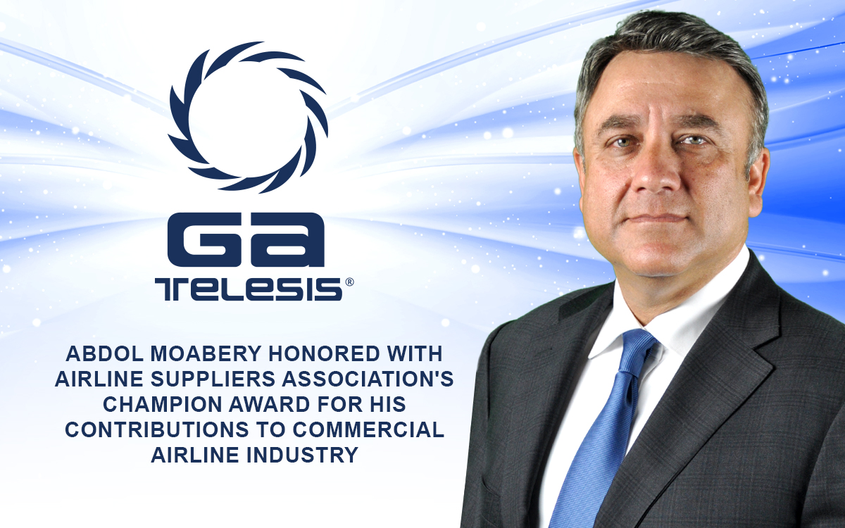 Abdol Moabery, Founder and CEO of GA Telesis, Honored with Airline Suppliers Association's Champion Award for His Contributions to Commercial Airline Industry
